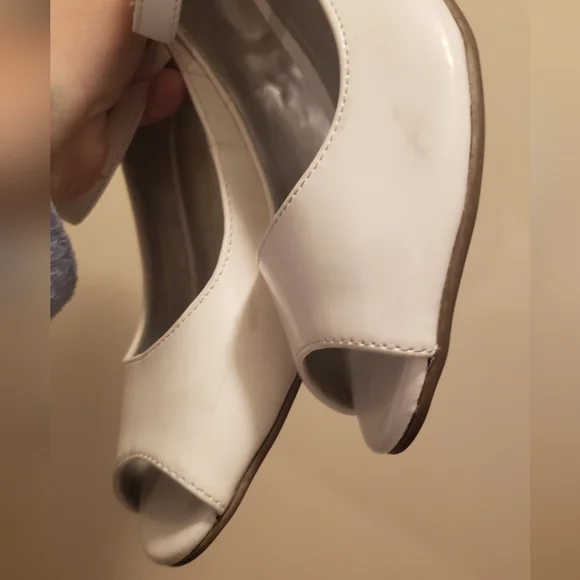 American Eagle Patent Leather Peep-toe Mary Jane Heels with Ankle Straps - Picture 4 of 8